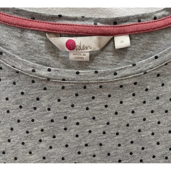 Boden Grey Black Metallic Polka Dot Long Sleeve Top Tunic Women's Size M Swing - Picture 3 of 10